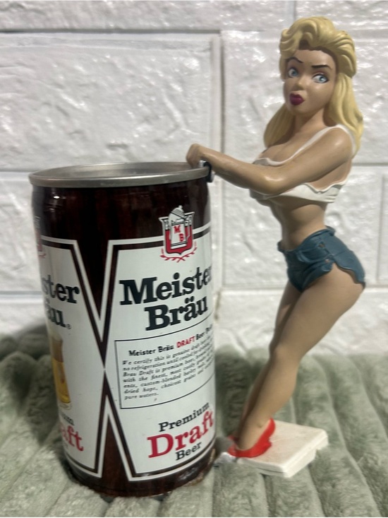 Meister Other - Vintage R. Dakin Meister Beau Beer Pin-Up Novelty Can holder Breweriana
